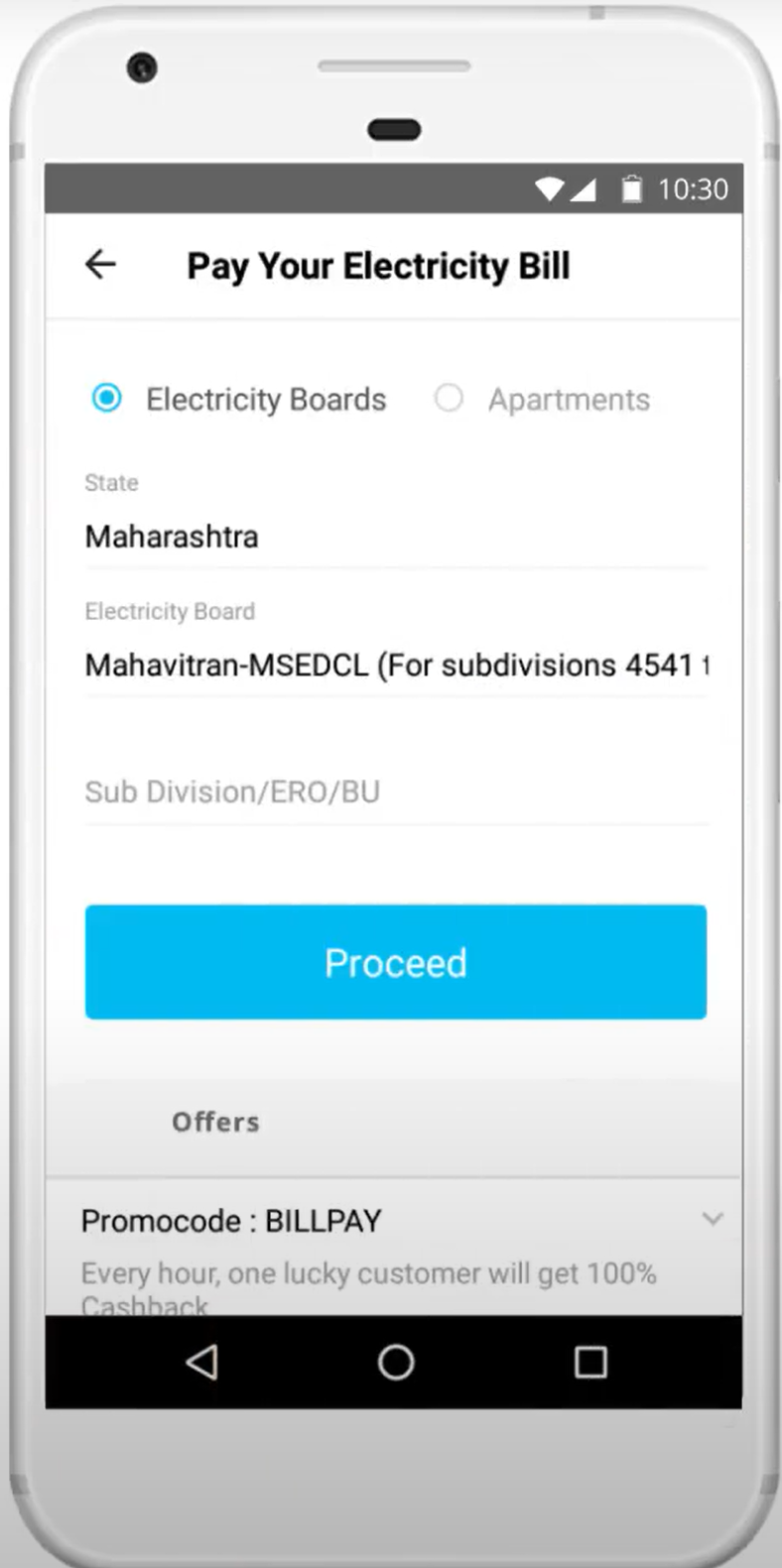 Select Sub Division