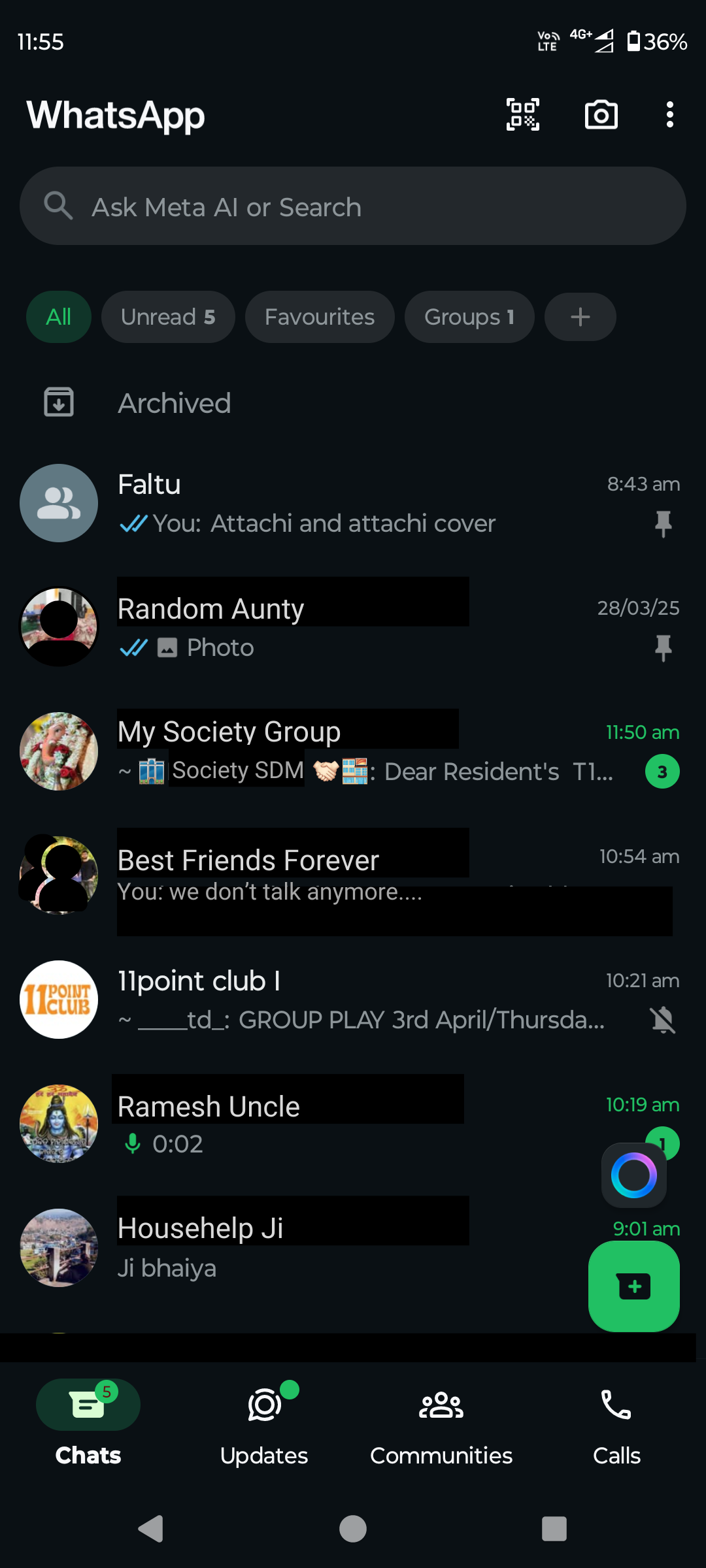 WhatsApp Contacts Screen